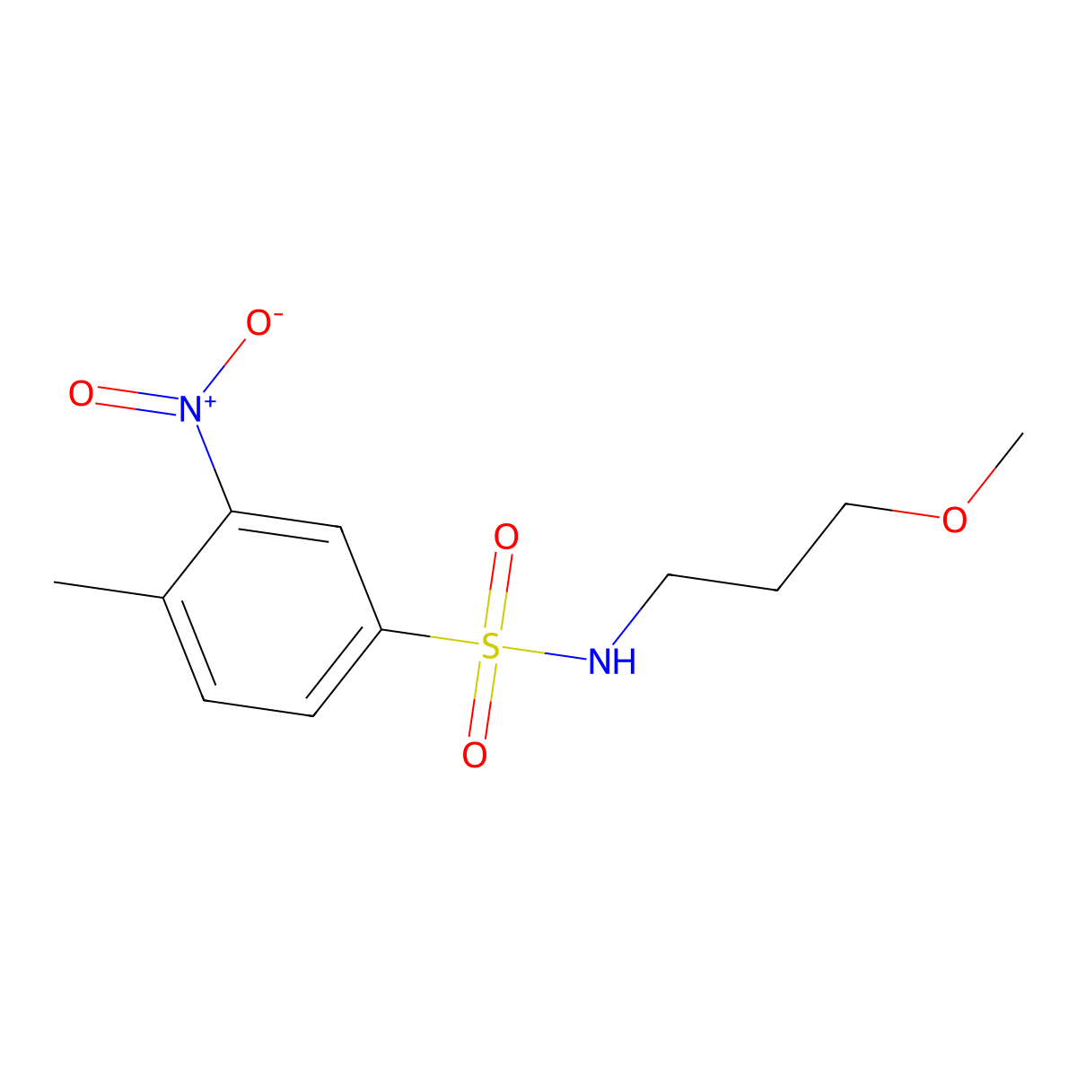 N-(3-methoxypropyl)-4-methyl-3-nitrobenzenesulfonamide molecular structure, CAS 349402-18-2