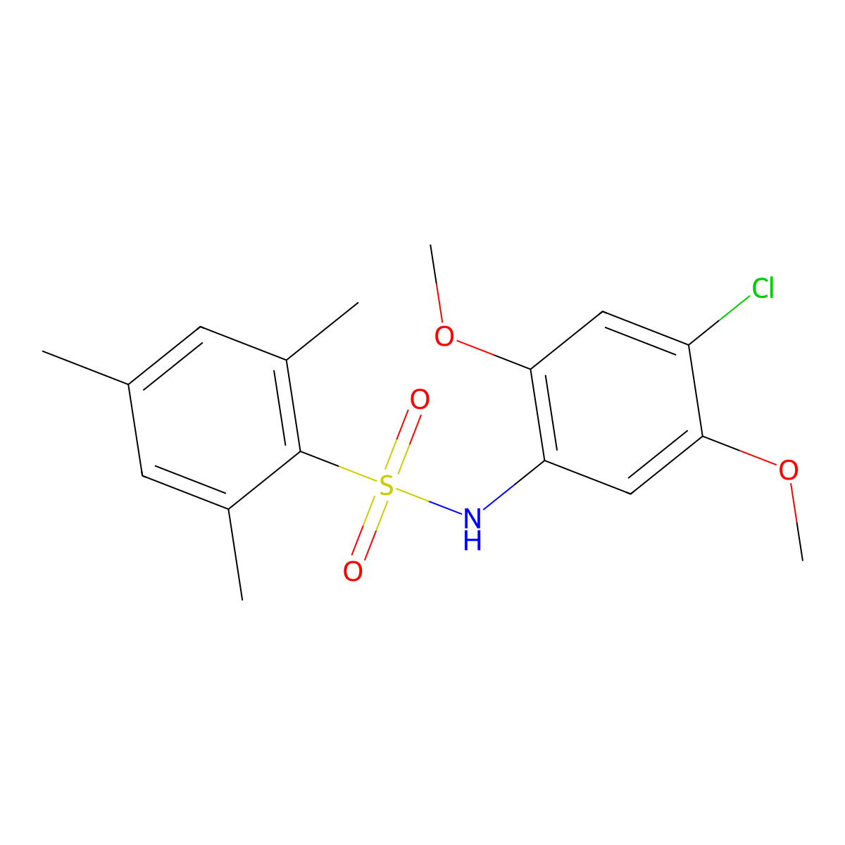 N-(4-chloro-2,5-dimethoxyphenyl)-2,4,6-trimethylbenzenesulfonamide molecular structure, CAS 349402-46-6