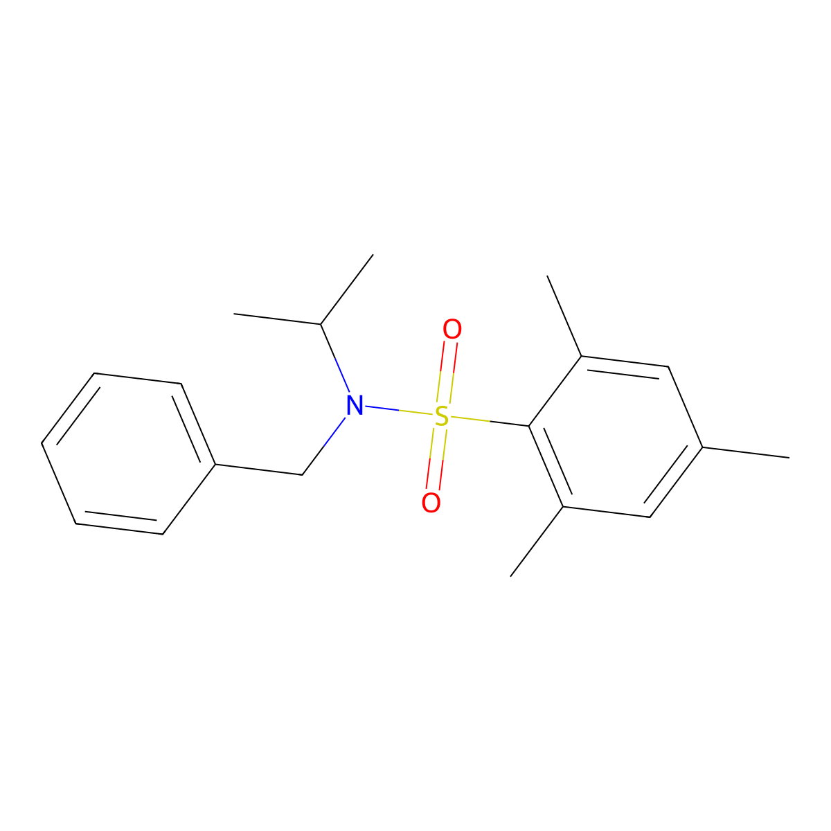 (Methylethyl)benzyl[(2,4,6-trimethylphenyl)sulfonyl]amine molecular structure, CAS 349402-49-9