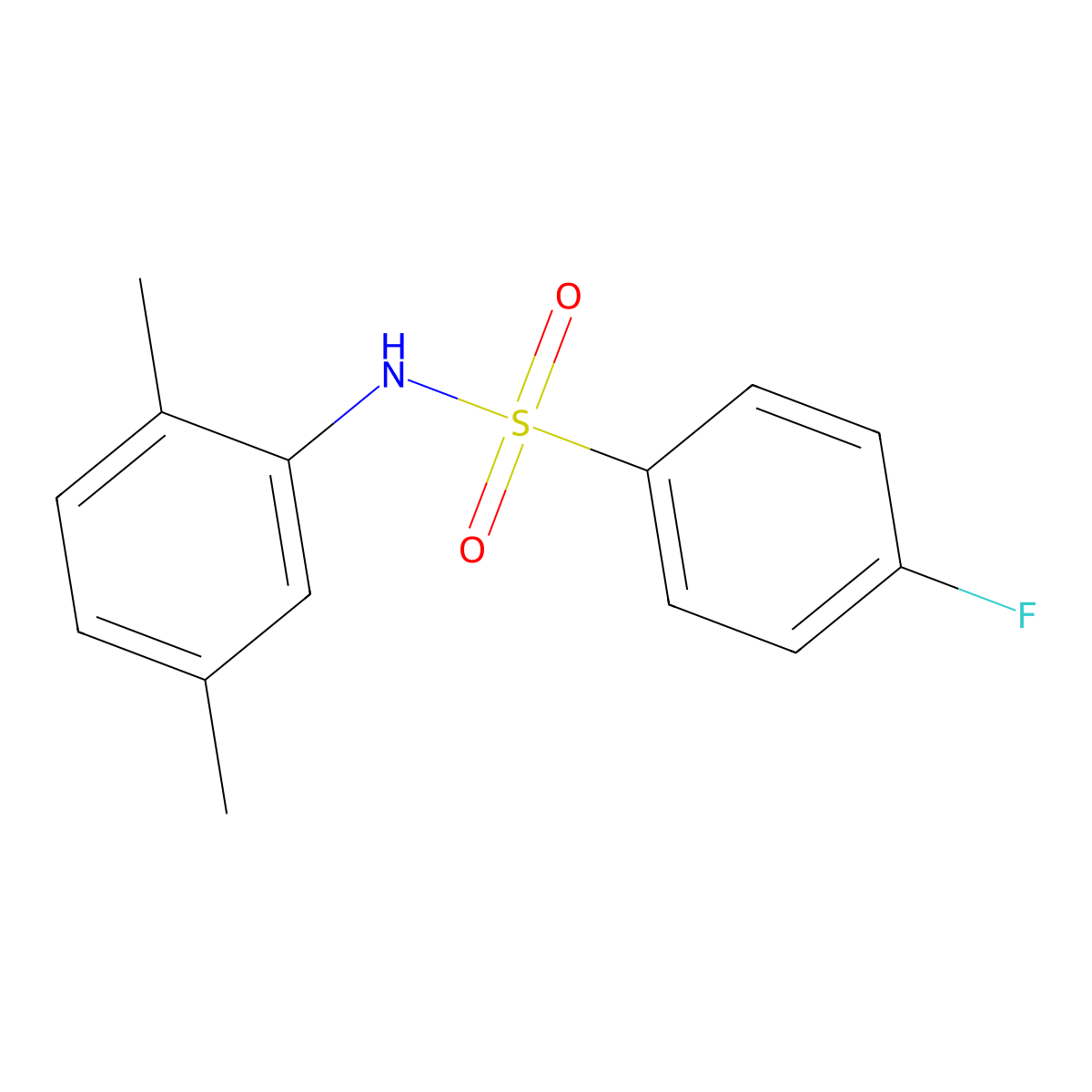 N-(2,5-dimethylphenyl)-4-fluorobenzenesulfonamide molecular structure, CAS 349402-73-9