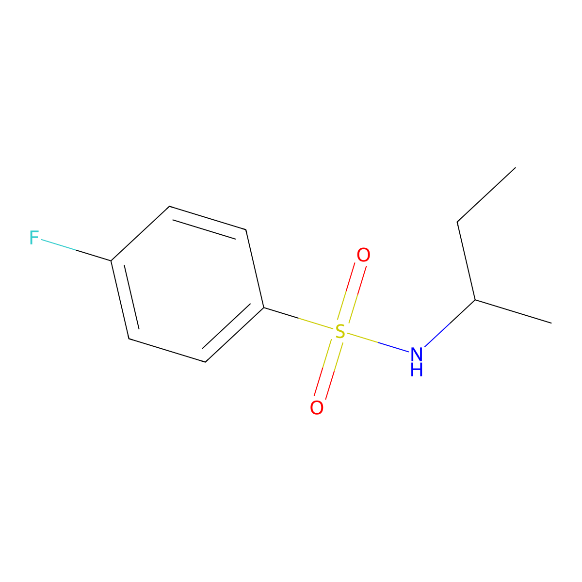 N-(sec-butyl)-4-fluorobenzenesulfonamide molecular structure, CAS 349402-82-0