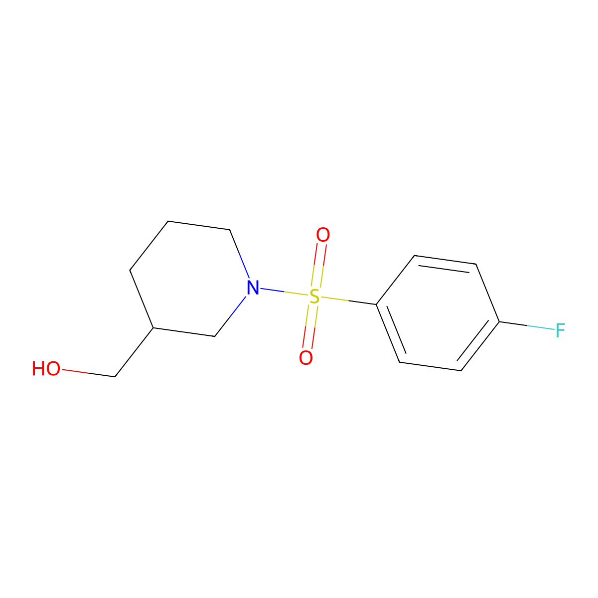 (1-(4-Fluorophenylsulfonyl)piperidin-3-yl)methanol molecular structure, CAS 349402-83-1