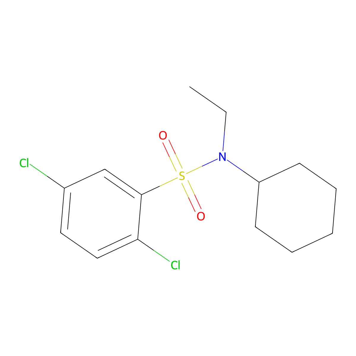 [(2,5-Dichlorophenyl)sulfonyl]cyclohexylethylamine molecular structure, CAS 349403-03-8