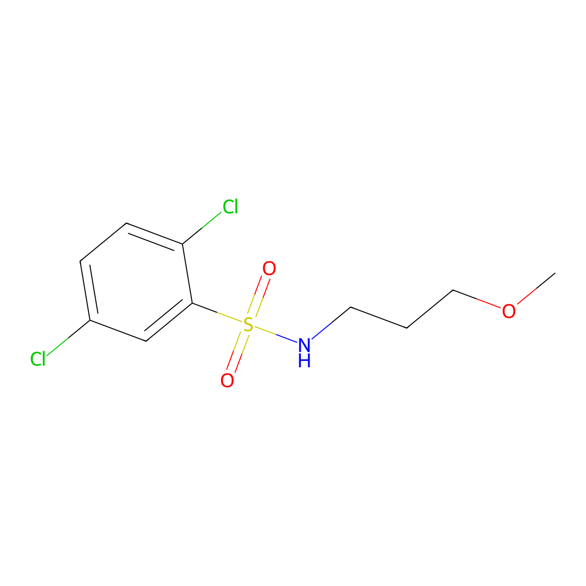 2,5-dichloro-N-(3-methoxypropyl)benzenesulfonamide molecular structure, CAS 349403-06-1