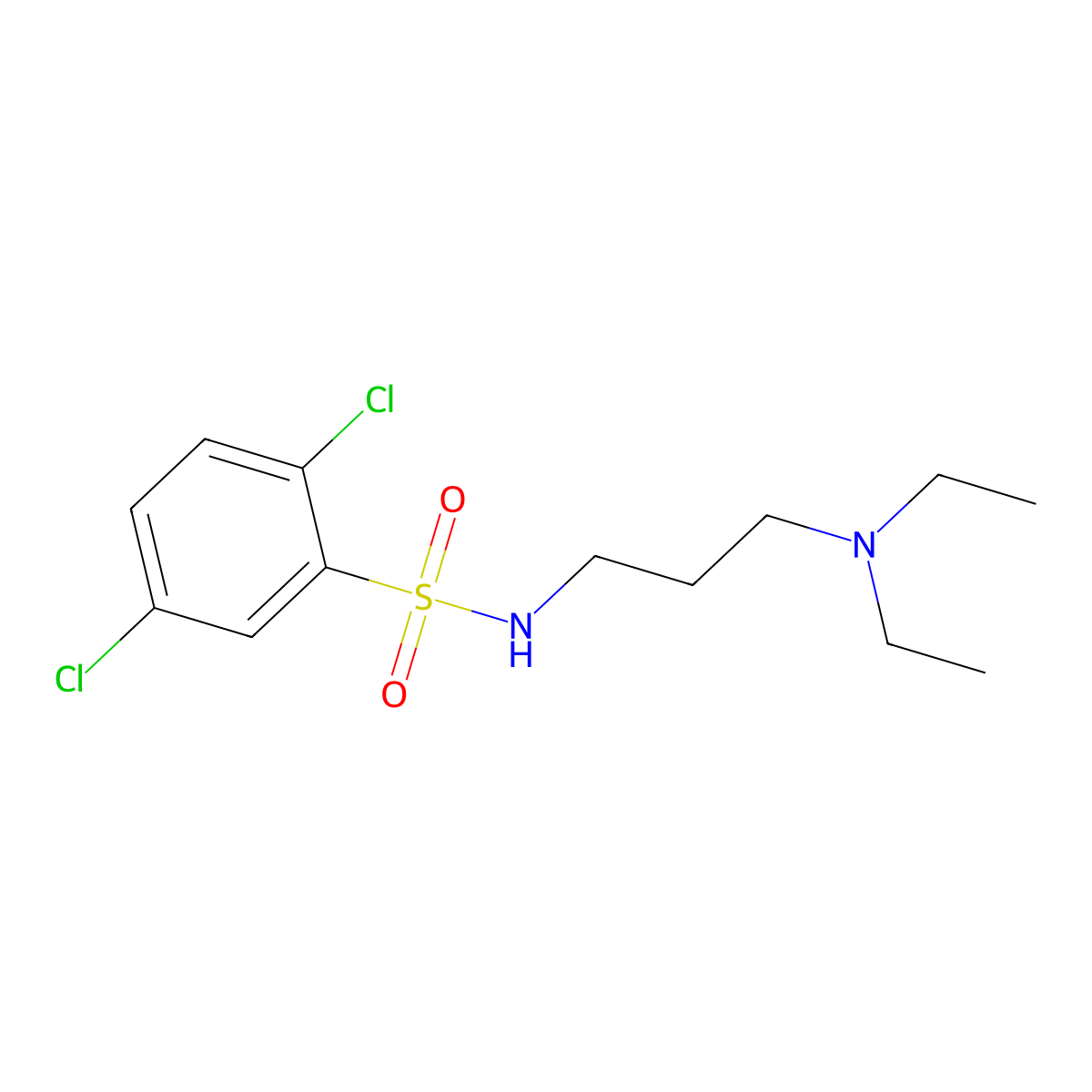2,5-dichloro-N-[3-(diethylamino)propyl]benzenesulfonamide molecular structure, CAS 349403-08-3