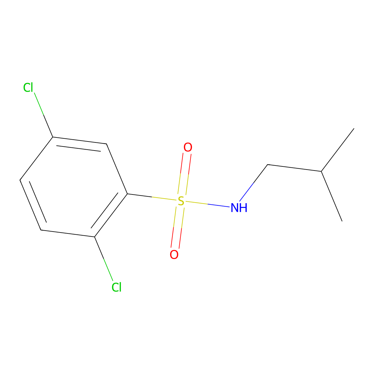 2,5-dichloro-N-isobutylbenzenesulfonamide molecular structure, CAS 349403-11-8