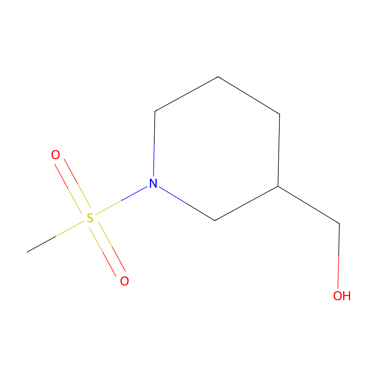 (1-Methanesulfonylpiperidin-3-yl)methanol molecular structure, CAS 349403-27-6