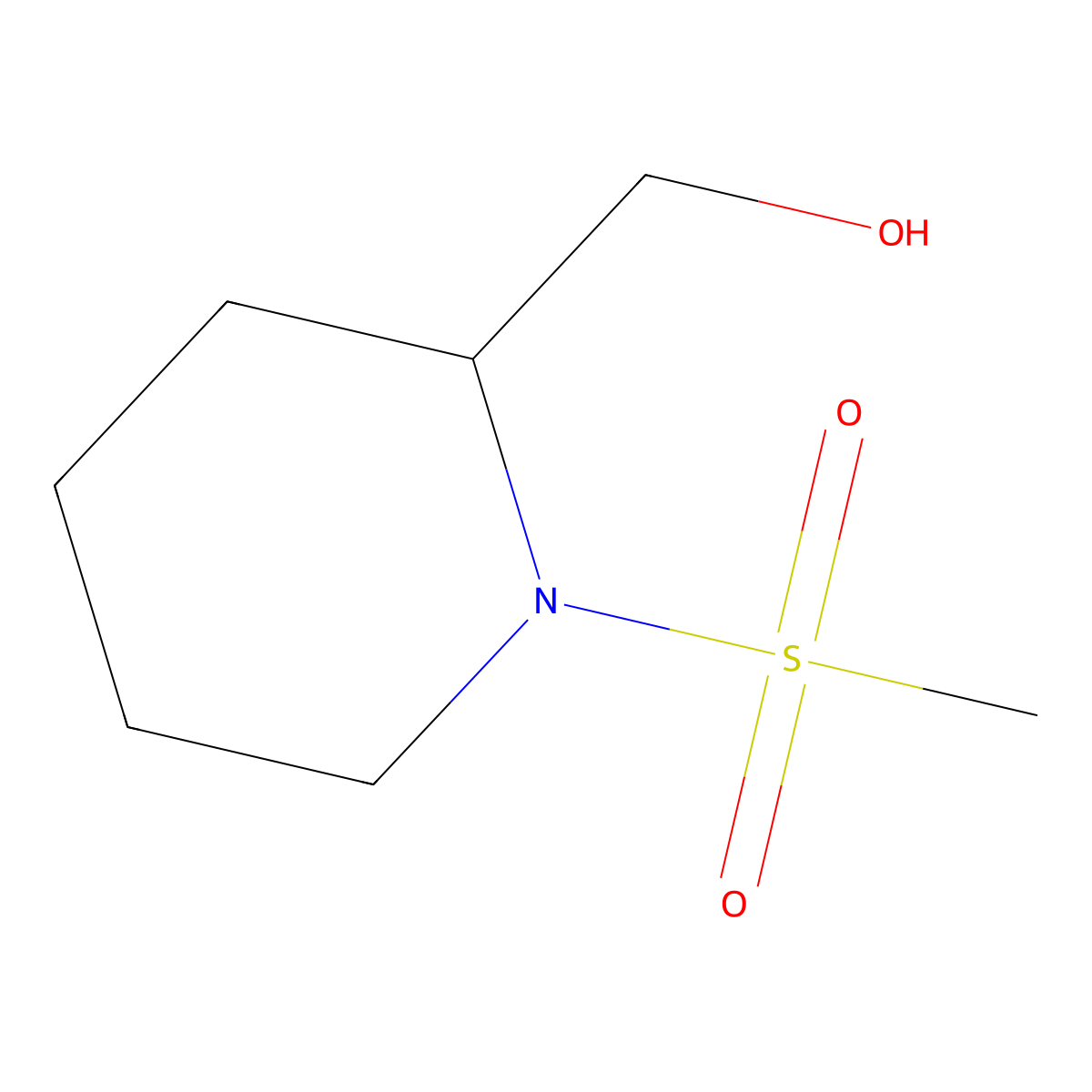 (1-(Methylsulfonyl)piperidin-2-yl)methanol molecular structure, CAS 349403-28-7