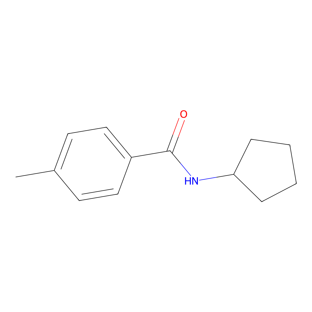 N-cyclopentyl-4-methylbenzamide molecular structure, CAS 349403-36-7