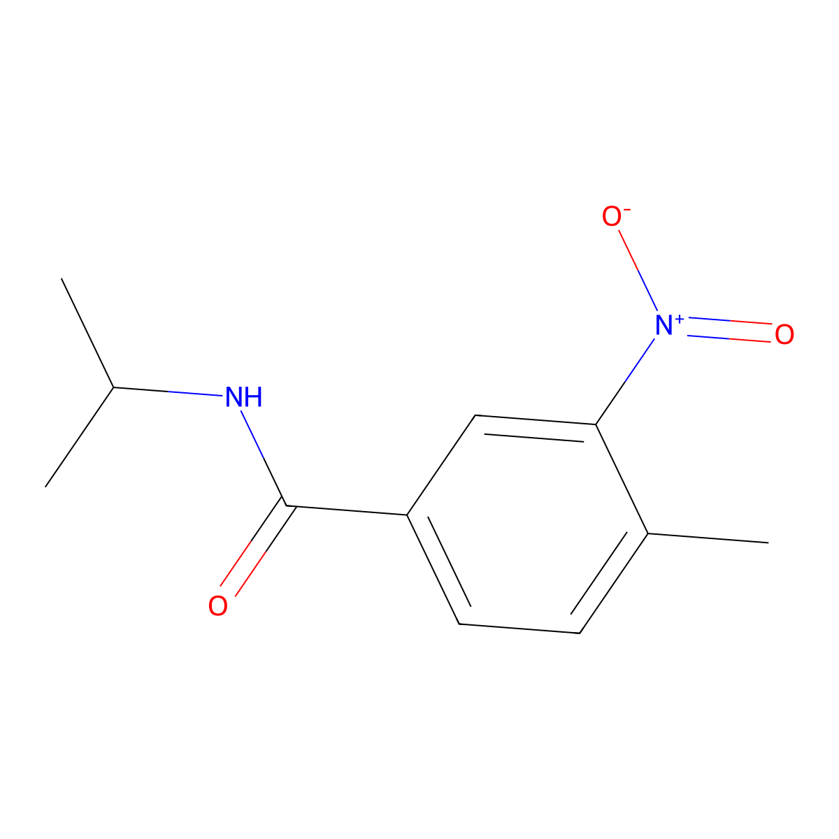 4-methyl-3-nitro-N-(propan-2-yl)benzamide molecular structure, CAS 349403-49-2