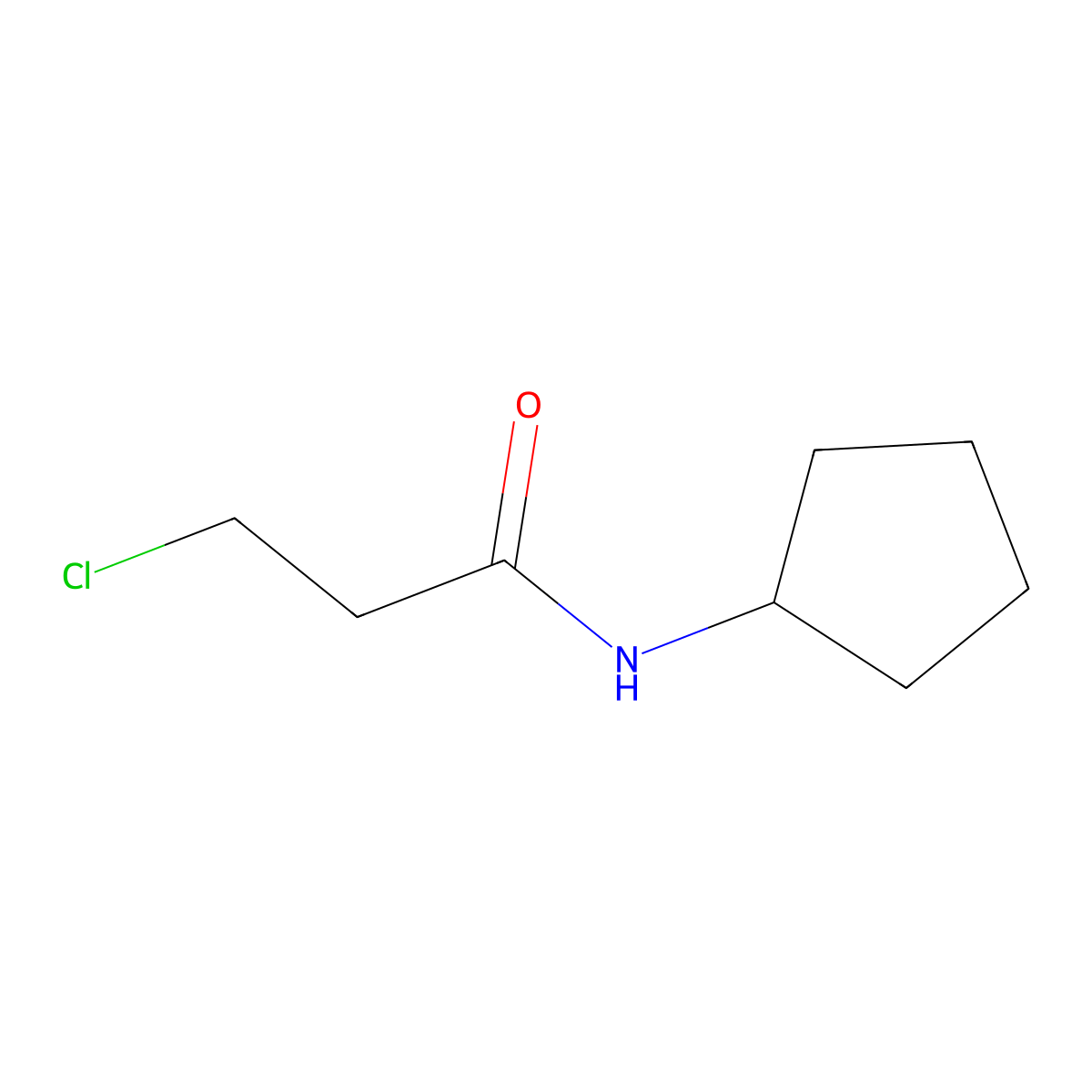 3-chloro-N-cyclopentylpropanamide molecular structure, CAS 349403-75-4