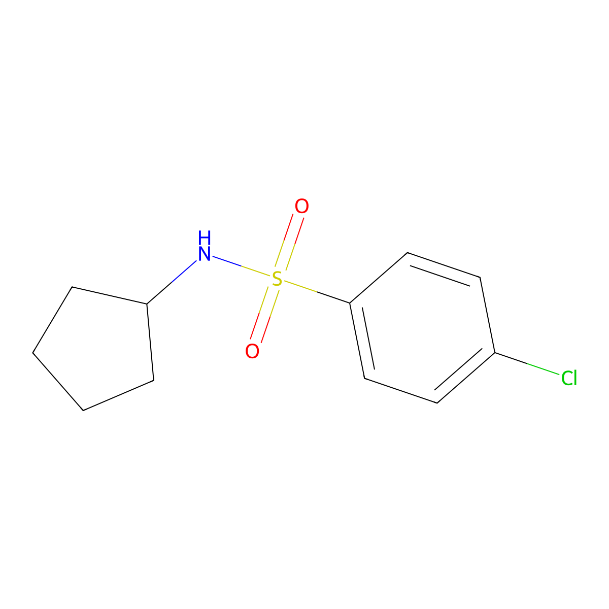 4-chloro-N-cyclopentylbenzenesulfonamide molecular structure, CAS 349403-79-8