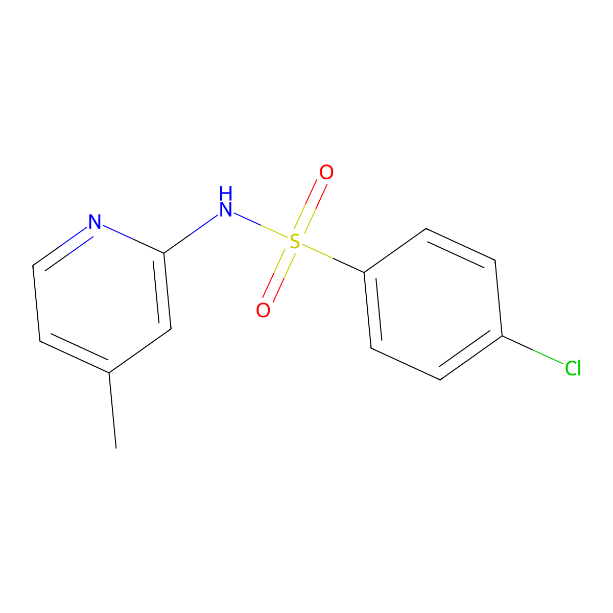 4-chloro-N-(4-methyl-2-pyridinyl)benzenesulfonamide molecular structure, CAS 349403-80-1