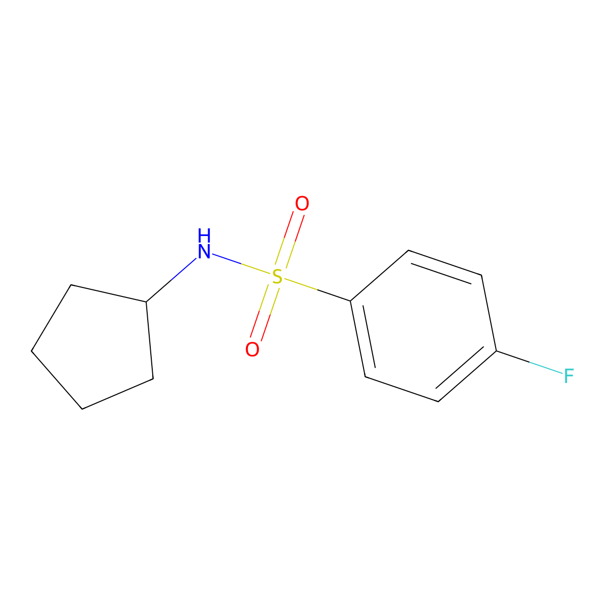 N-cyclopentyl-4-fluorobenzenesulfonamide molecular structure, CAS 349403-86-7