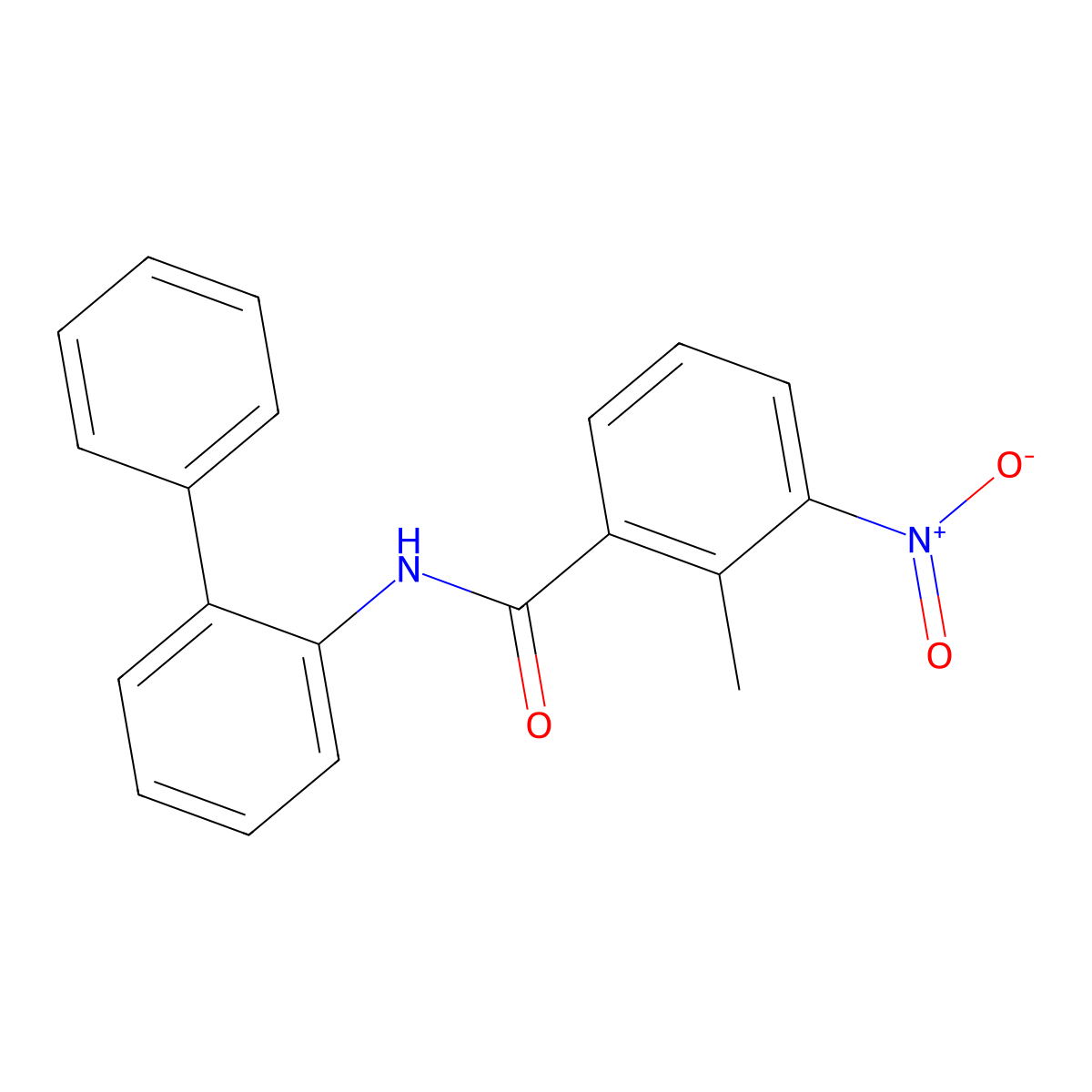 N-{[1,1'-biphenyl]-2-yl}-2-methyl-3-nitrobenzamide molecular structure, CAS 349404-11-1
