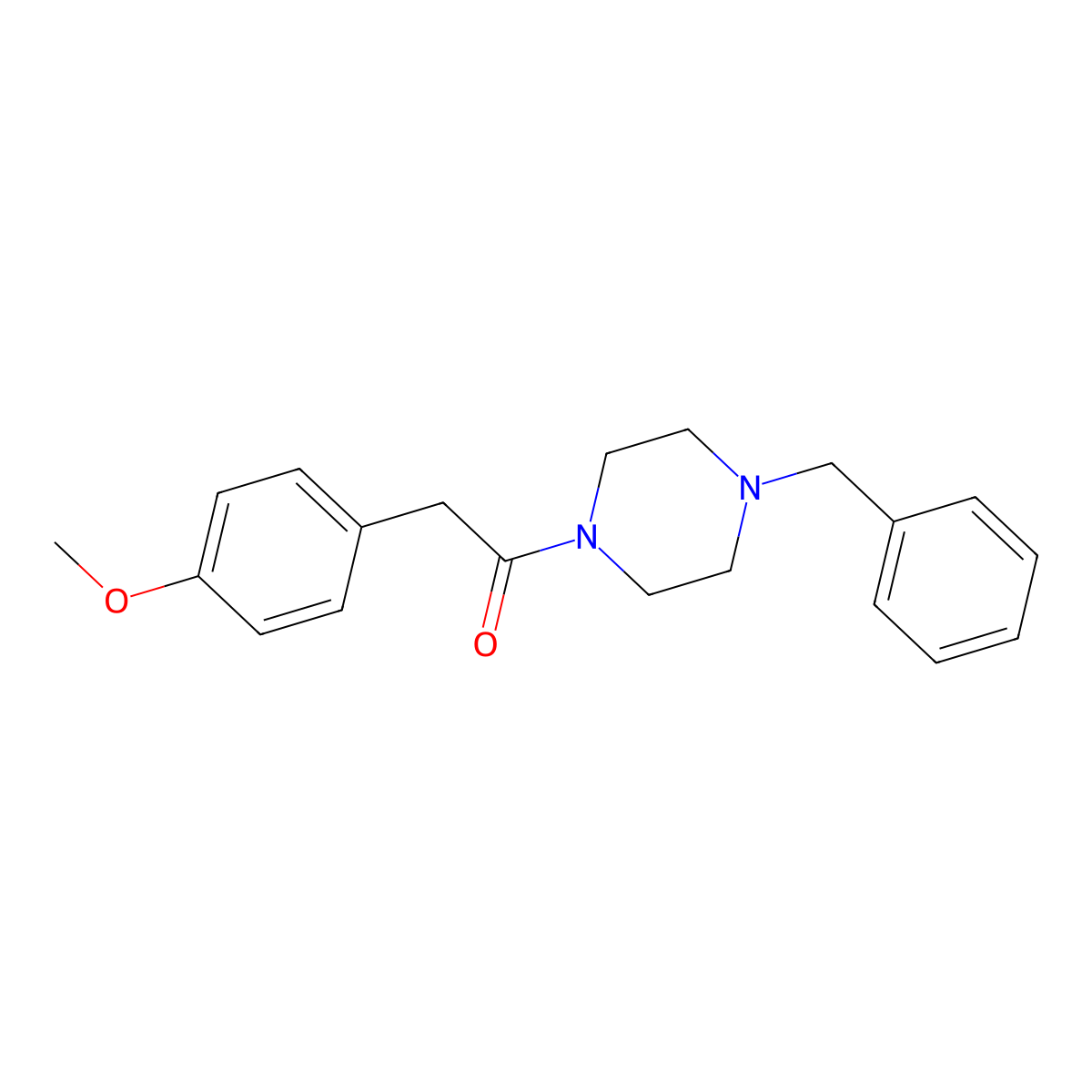 1-(4-Benzylpiperazin-1-yl)-2-(4-methoxyphenyl)ethanone molecular structure, CAS 349404-23-5