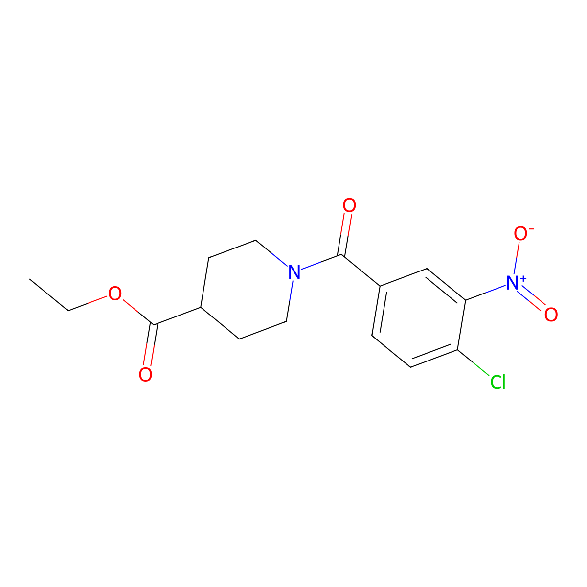 Ethyl 1-(4-chloro-3-nitrobenzoyl)piperidine-4-carboxylate molecular structure, CAS 349404-41-7