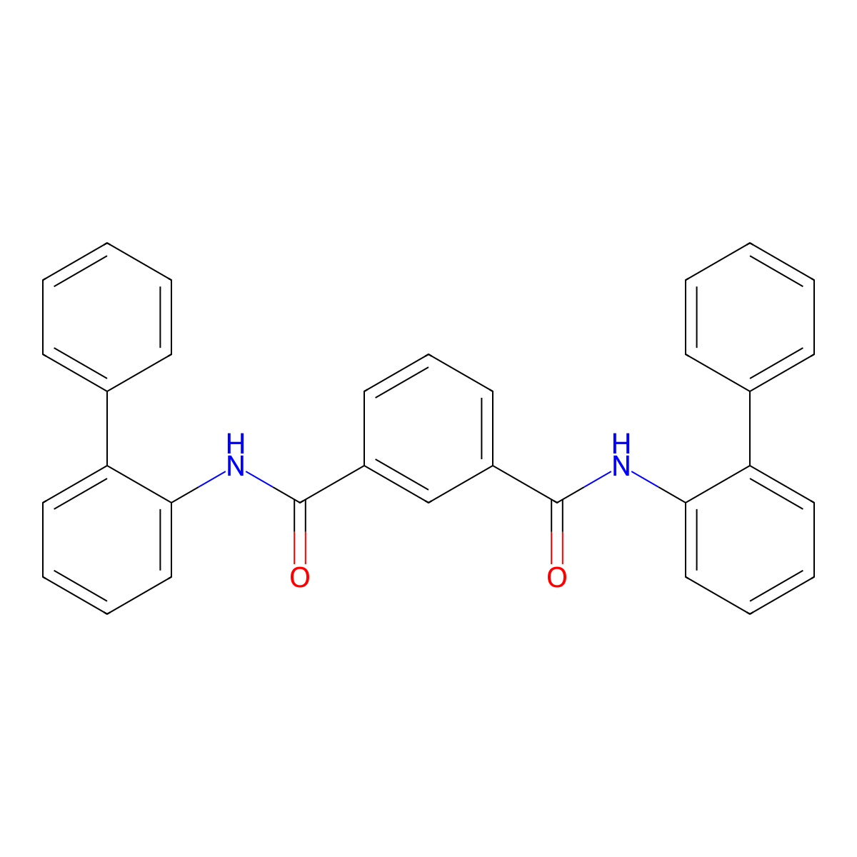 1-N,3-N-bis(2-phenylphenyl)benzene-1,3-dicarboxamide molecular structure, CAS 349404-45-1