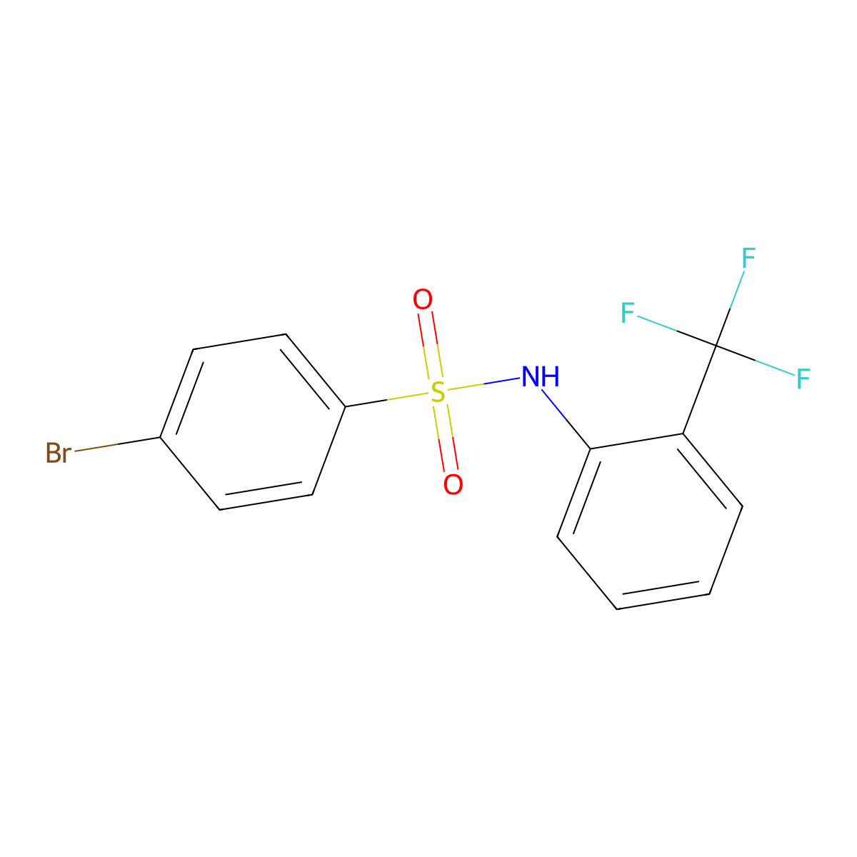 4-bromo-N-[2-(trifluoromethyl)phenyl]benzenesulfonamide molecular structure, CAS 349404-64-4
