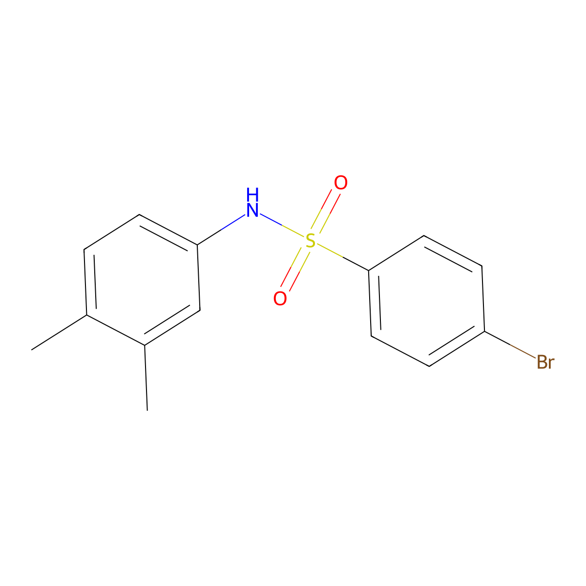 4-bromo-N-(3,4-dimethylphenyl)benzenesulfonamide molecular structure, CAS 349404-68-8