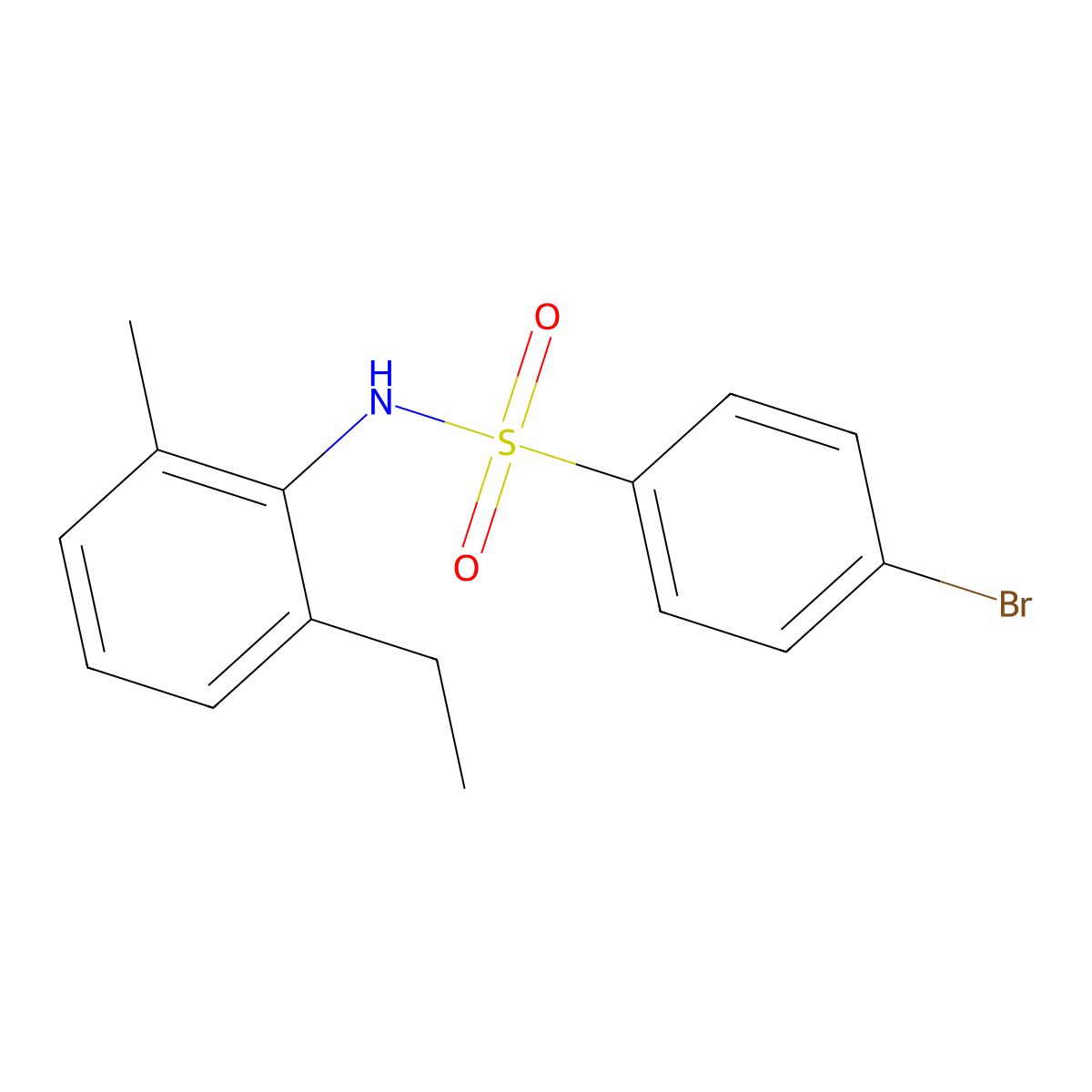 4-bromo-N-(2-ethyl-6-methylphenyl)benzenesulfonamide molecular structure, CAS 349404-69-9