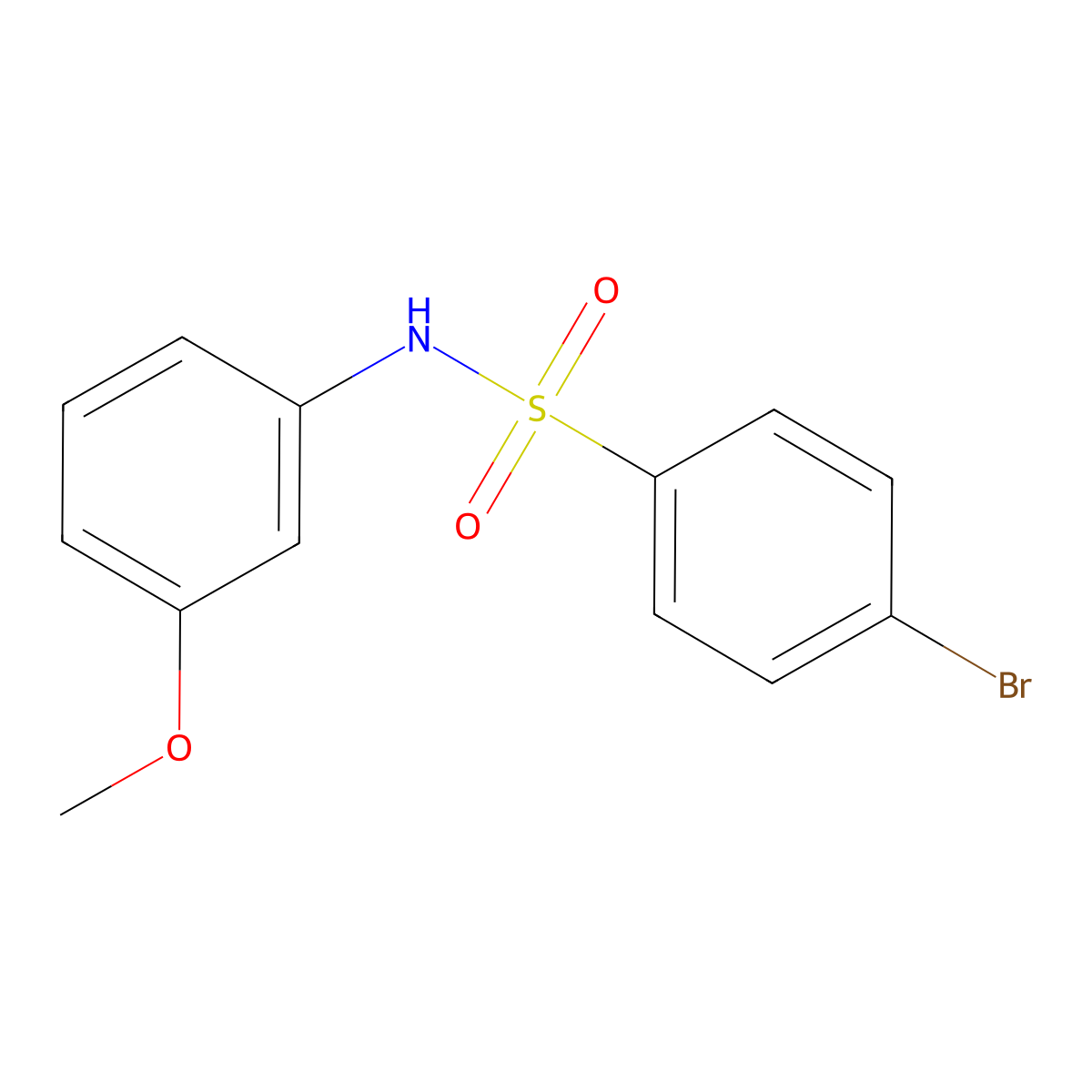 4-bromo-N-(3-methoxyphenyl)benzenesulfonamide molecular structure, CAS 349404-74-6