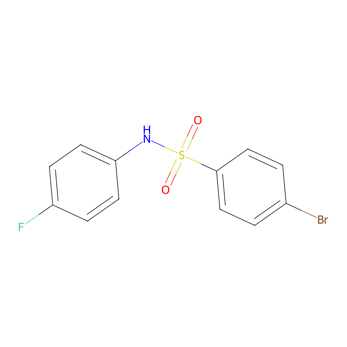 4-bromo-N-(4-fluorophenyl)benzenesulfonamide molecular structure, CAS 349404-76-8