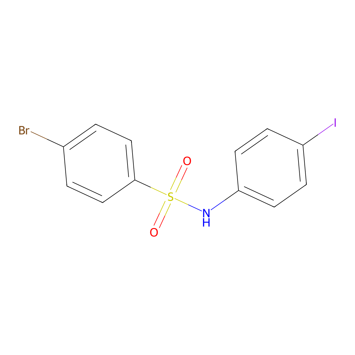 4-bromo-N-(4-iodophenyl)benzenesulfonamide molecular structure, CAS 349404-77-9
