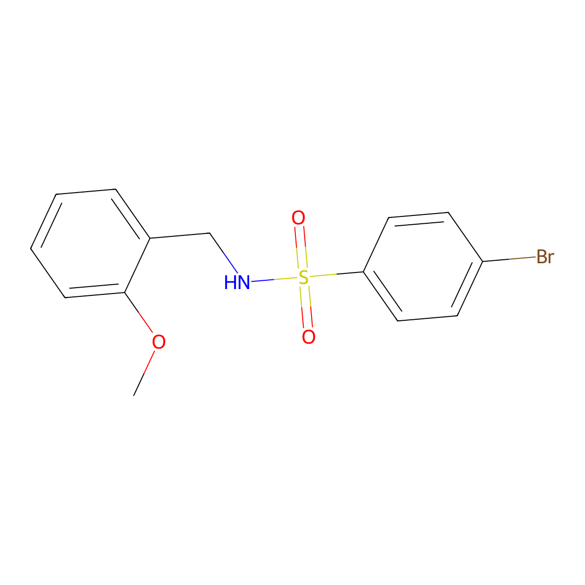 4-bromo-N-[(2-methoxyphenyl)methyl]benzenesulfonamide molecular structure, CAS 349404-81-5