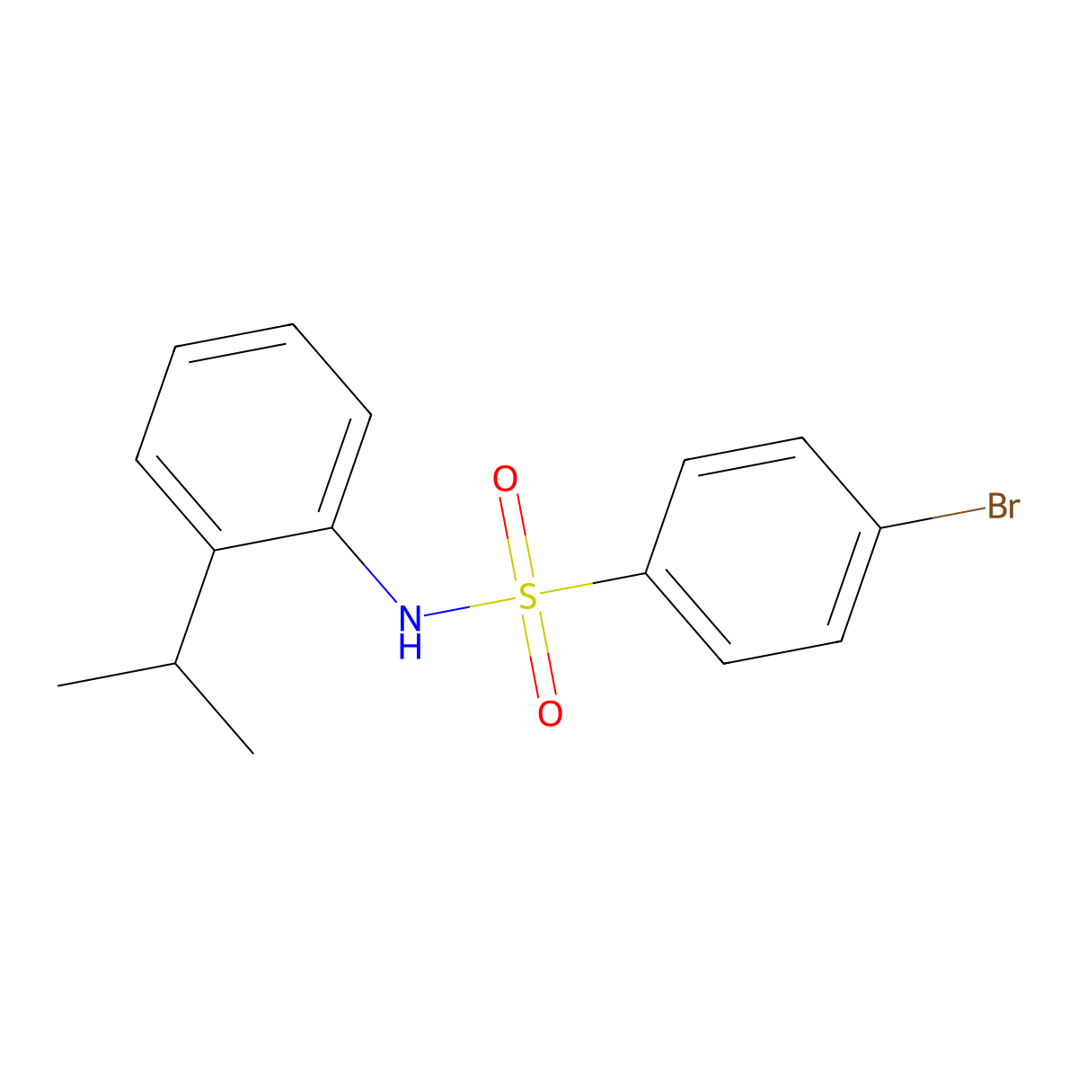 4-bromo-N-(2-isopropylphenyl)benzenesulfonamide molecular structure, CAS 349404-82-6