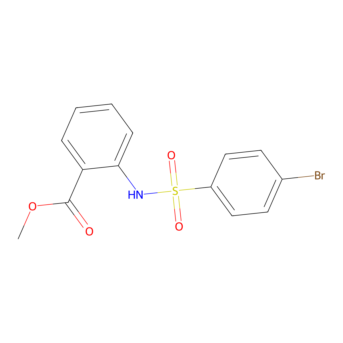 Methyl 2-{[(4-bromophenyl)sulfonyl]amino}benzoate molecular structure, CAS 349404-83-7