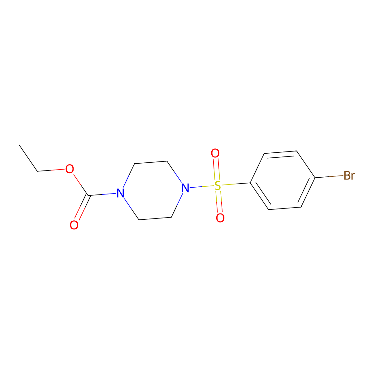 Ethyl 4-(4-bromobenzenesulfonyl)piperazine-1-carboxylate molecular structure, CAS 349404-87-1