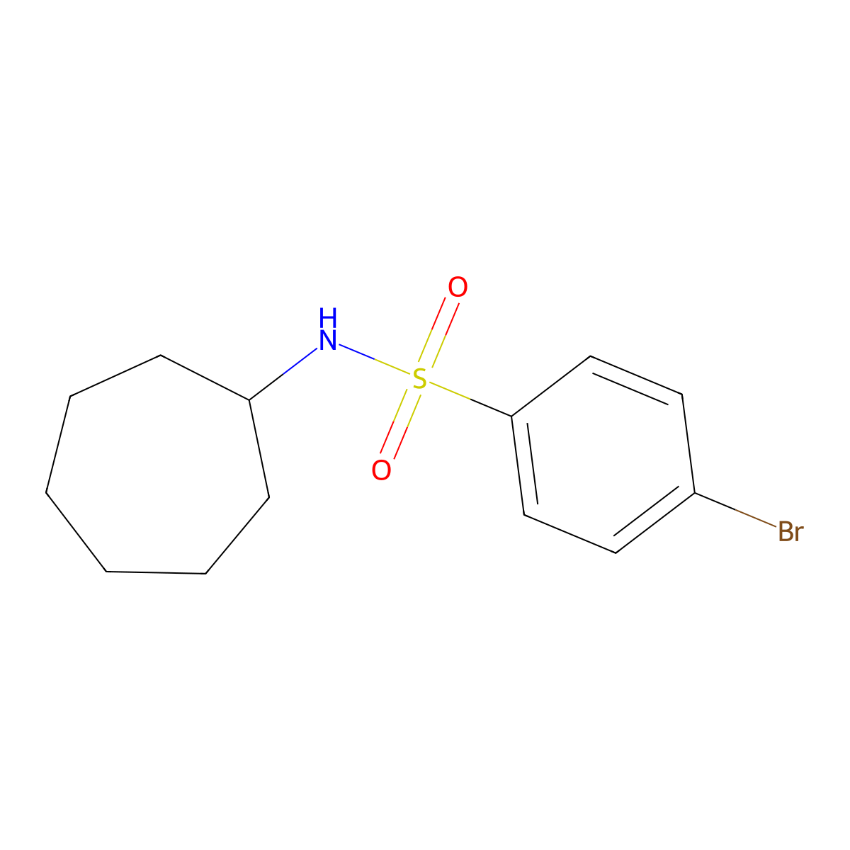 4-bromo-N-cycloheptylbenzenesulfonamide molecular structure, CAS 349404-91-7