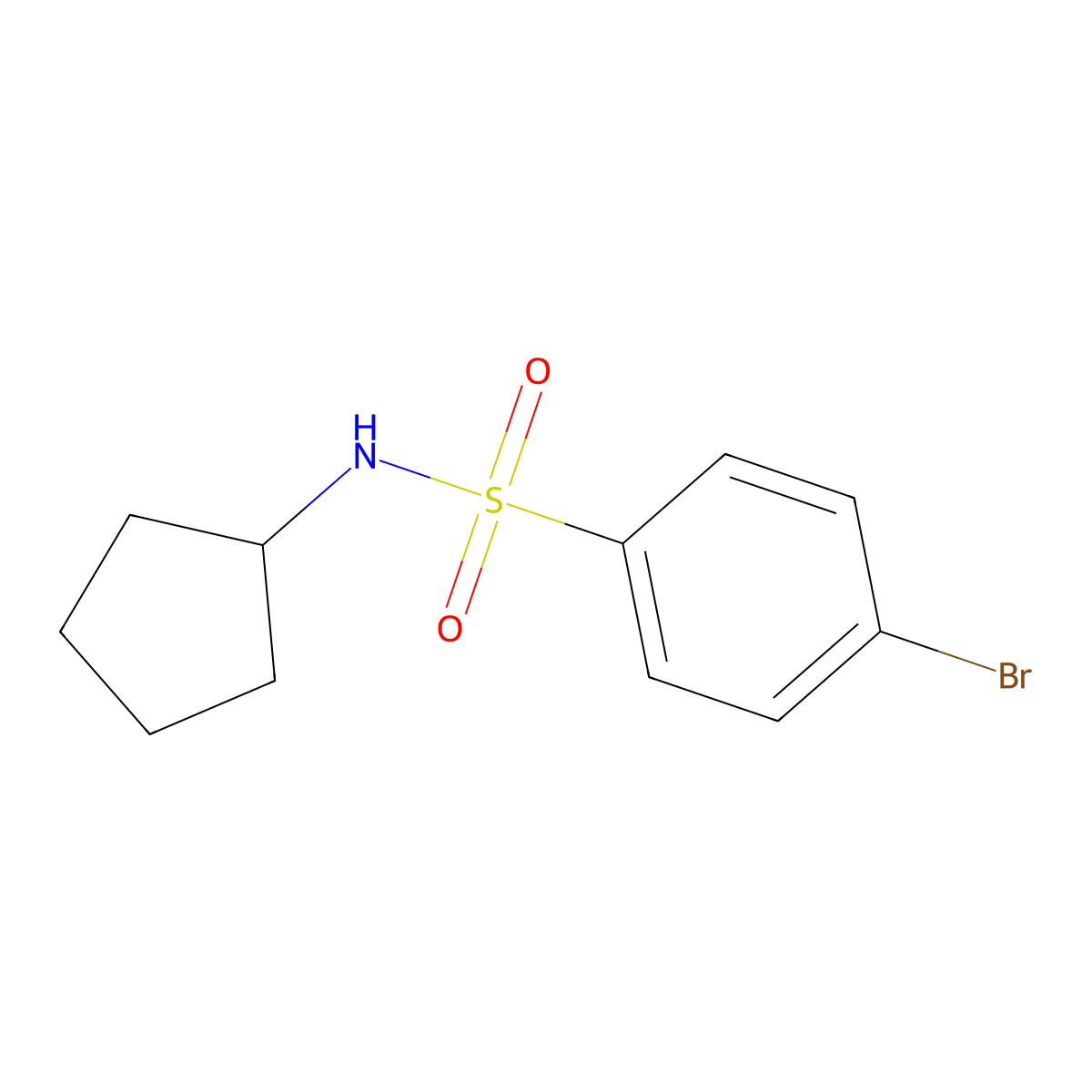4-bromo-N-cyclopentylbenzenesulfonamide molecular structure, CAS 349404-92-8