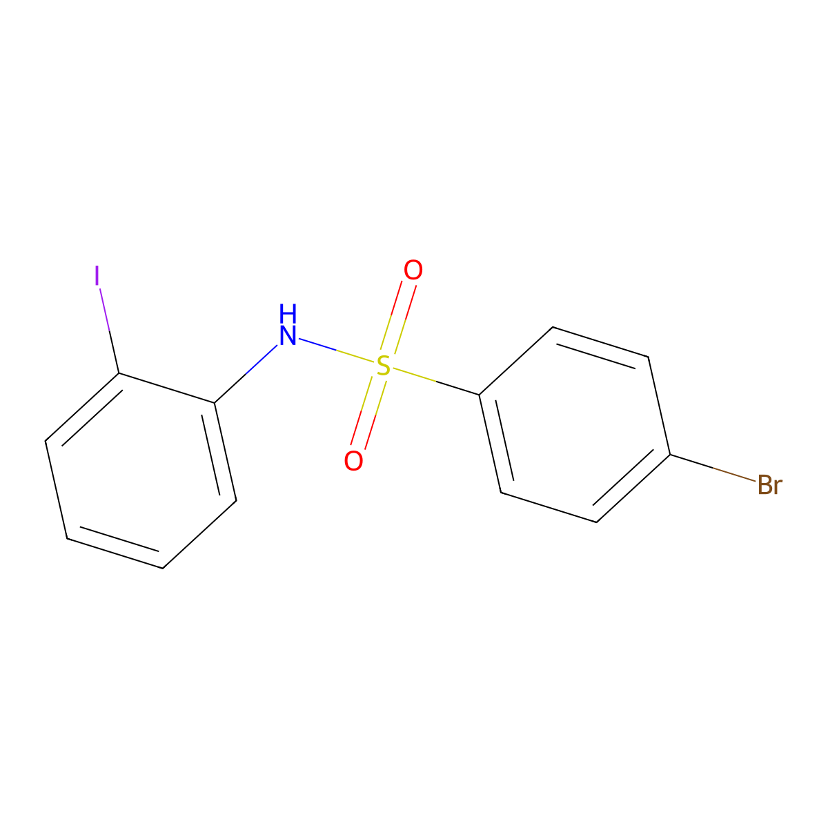 4-bromo-N-(2-iodophenyl)benzenesulfonamide molecular structure, CAS 349404-93-9