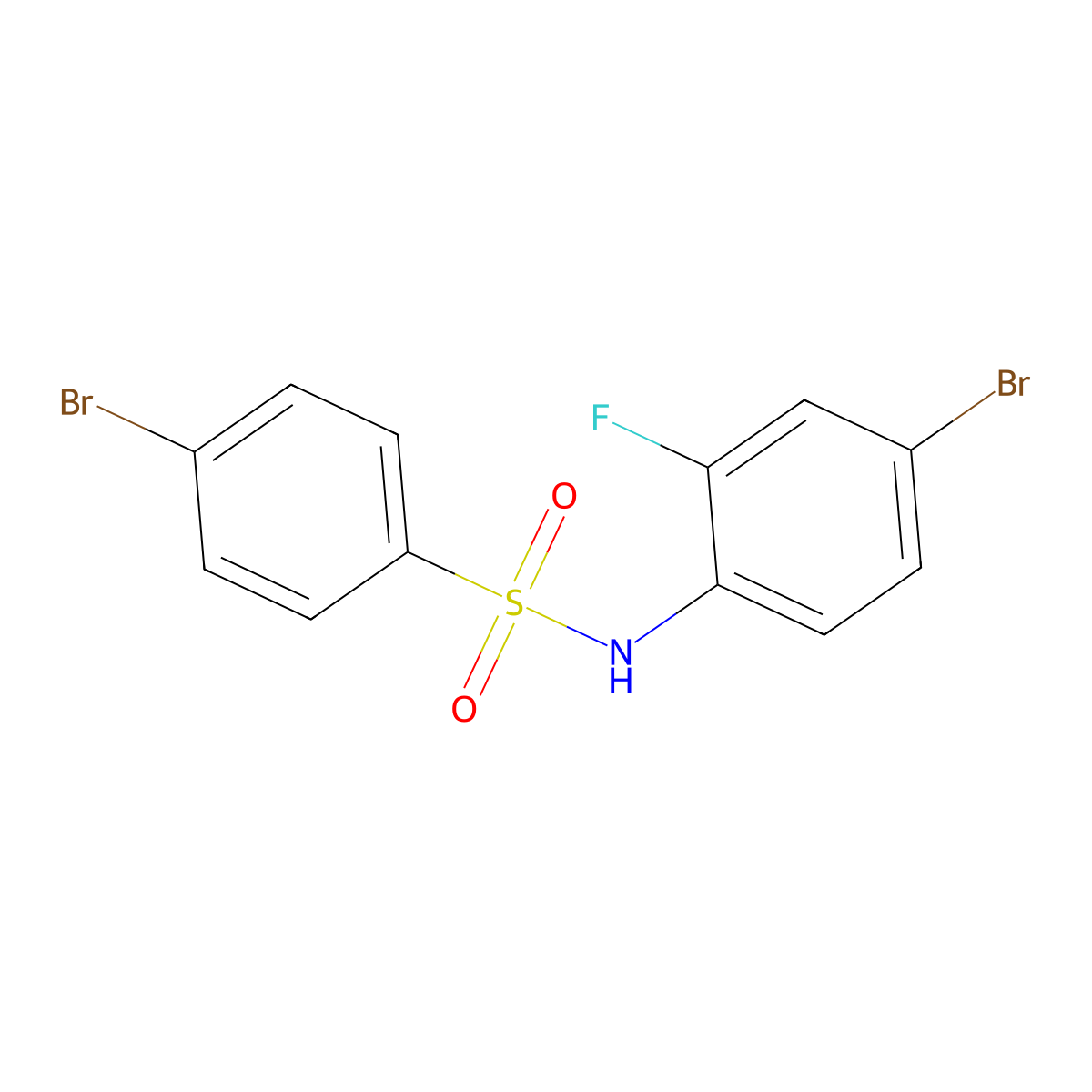 4-bromo-N-(4-bromo-2-fluorophenyl)benzenesulfonamide molecular structure, CAS 349405-00-1