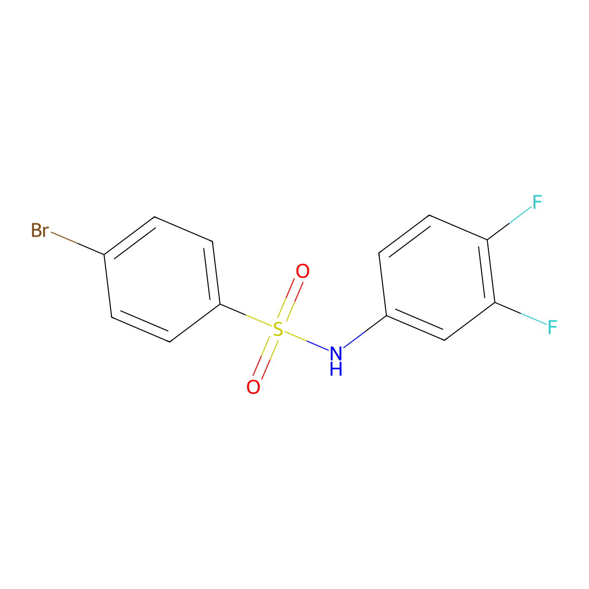 4-bromo-N-(3,4-difluorophenyl)benzenesulfonamide molecular structure, CAS 349405-03-4