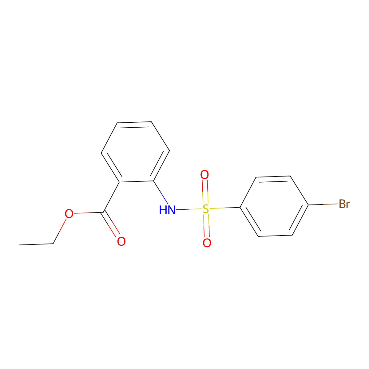 Ethyl 2-{[(4-bromophenyl)sulfonyl]amino}benzoate molecular structure, CAS 349405-04-5