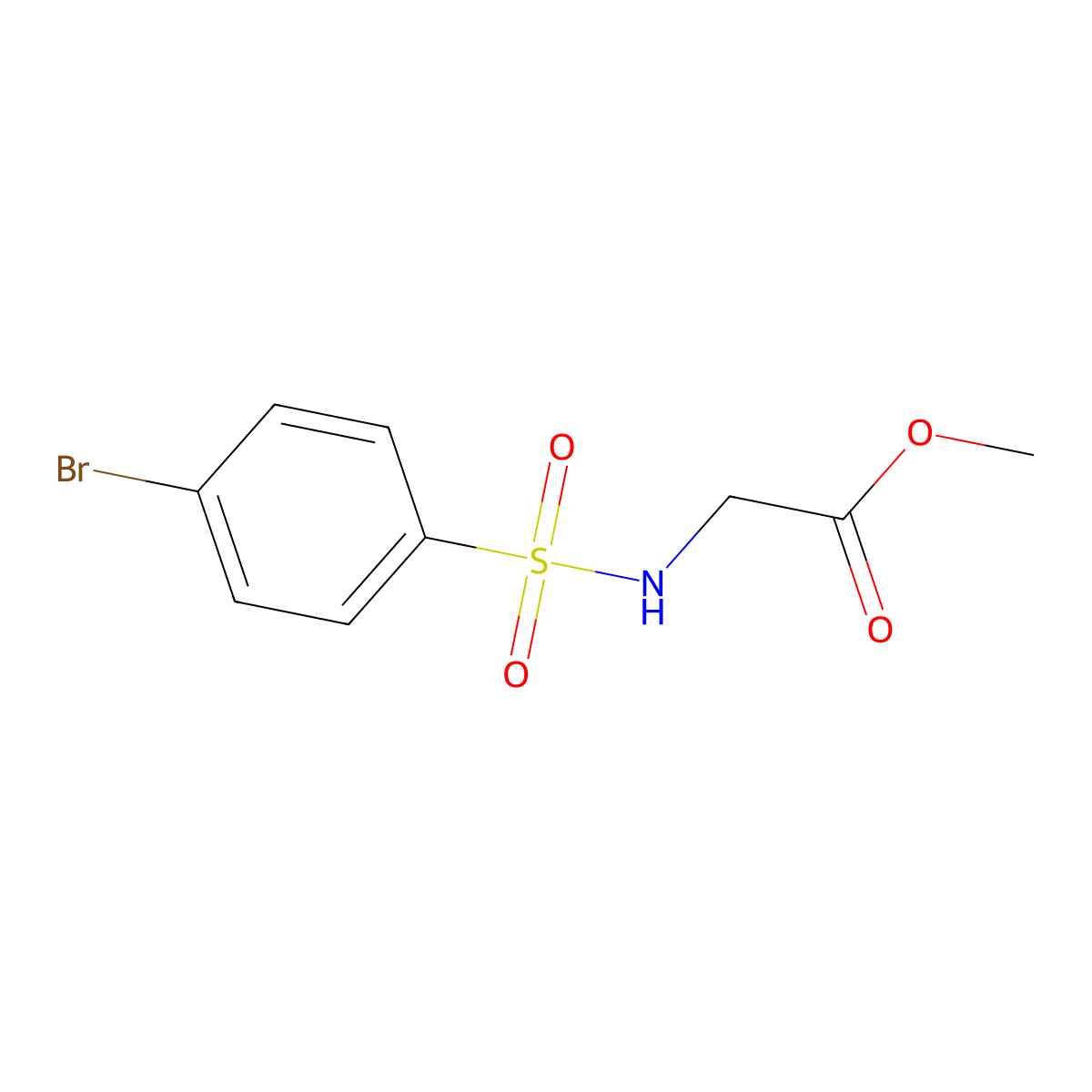 Methyl 2-(4-bromobenzenesulfonamido)acetate molecular structure, CAS 349405-06-7