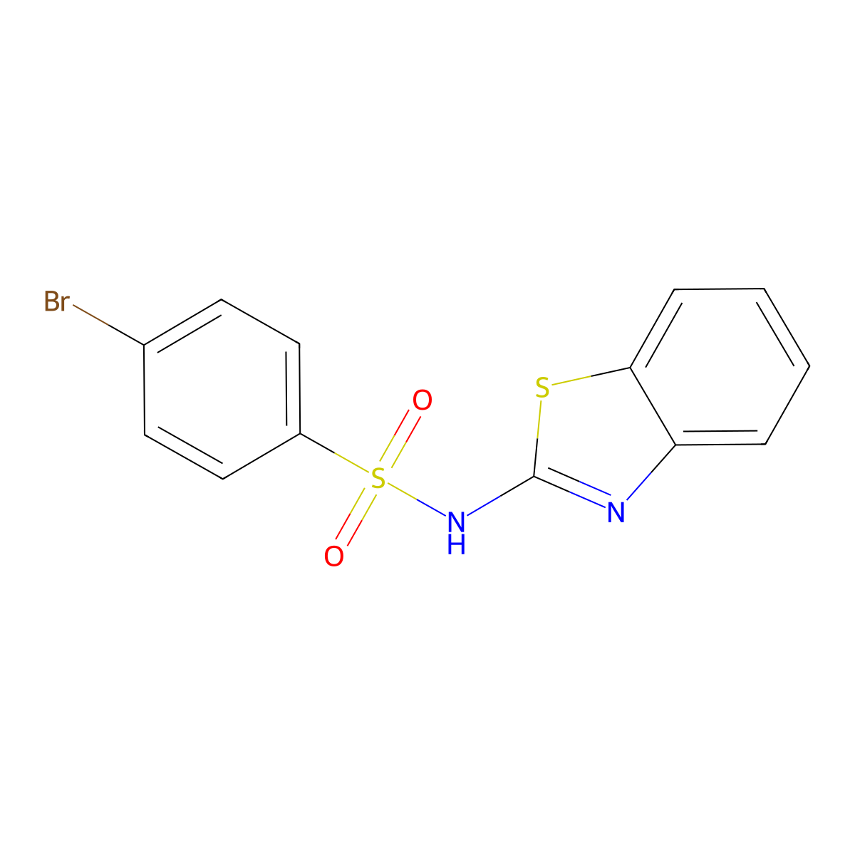 N-(benzo[d]thiazol-2-yl)-4-bromobenzenesulfonamide molecular structure, CAS 349405-08-9