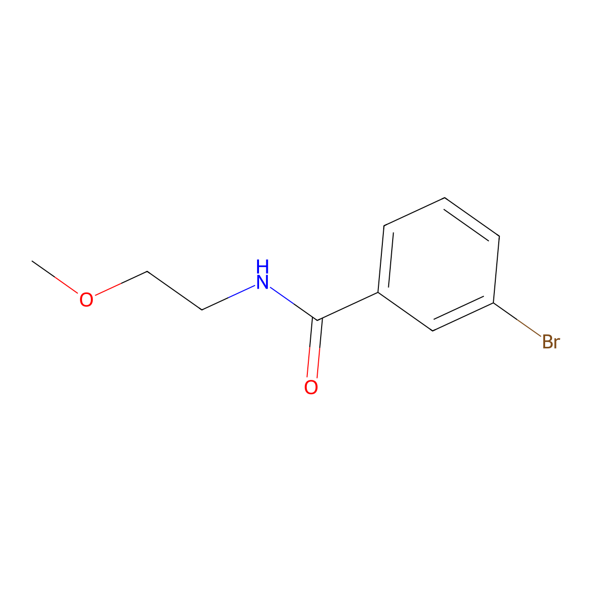 3-bromo-N-(2-methoxyethyl)benzamide molecular structure, CAS 349405-25-0