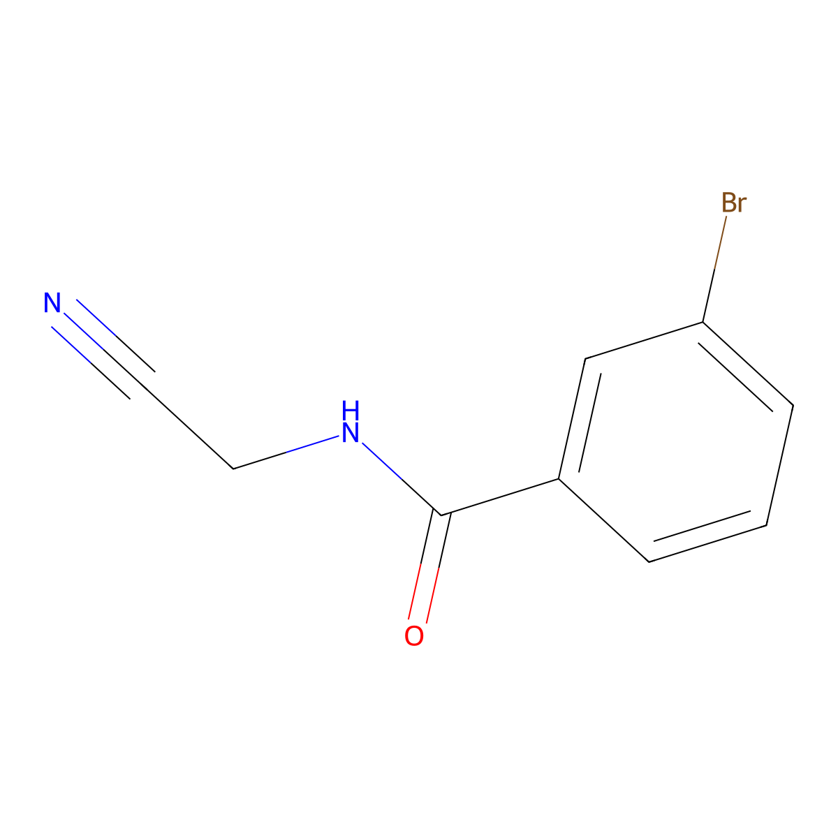 3-bromo-N-(cyanomethyl)benzamide molecular structure, CAS 349405-28-3