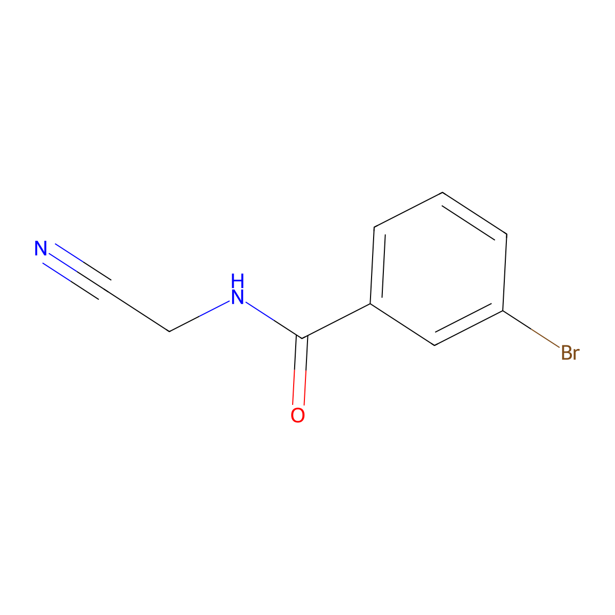 3-bromo-N-(cyanomethyl)benzamide molecular structure, CAS 349405-28-3
