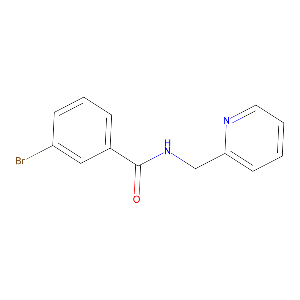 3-bromo-N-(pyridin-2-ylmethyl)benzamide molecular structure, CAS 349405-30-7