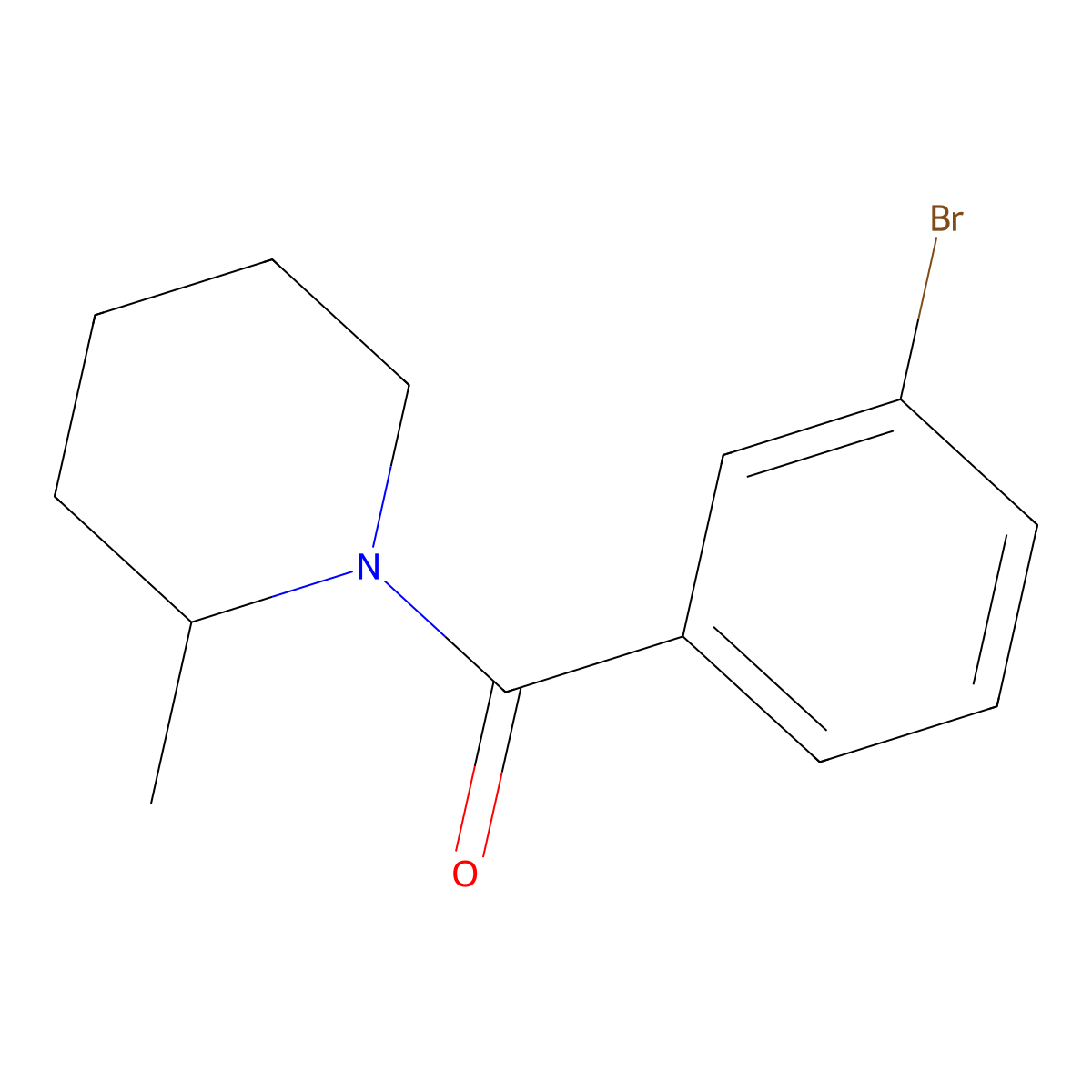 (3-Bromophenyl)(2-methyl-1-piperidinyl)methanone molecular structure, CAS 349405-41-0