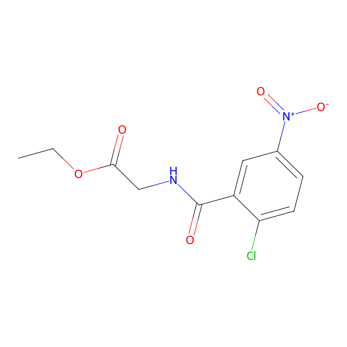 Ethyl 2-[(2-chloro-5-nitrobenzoyl)amino]acetate molecular structure, CAS 349405-69-2