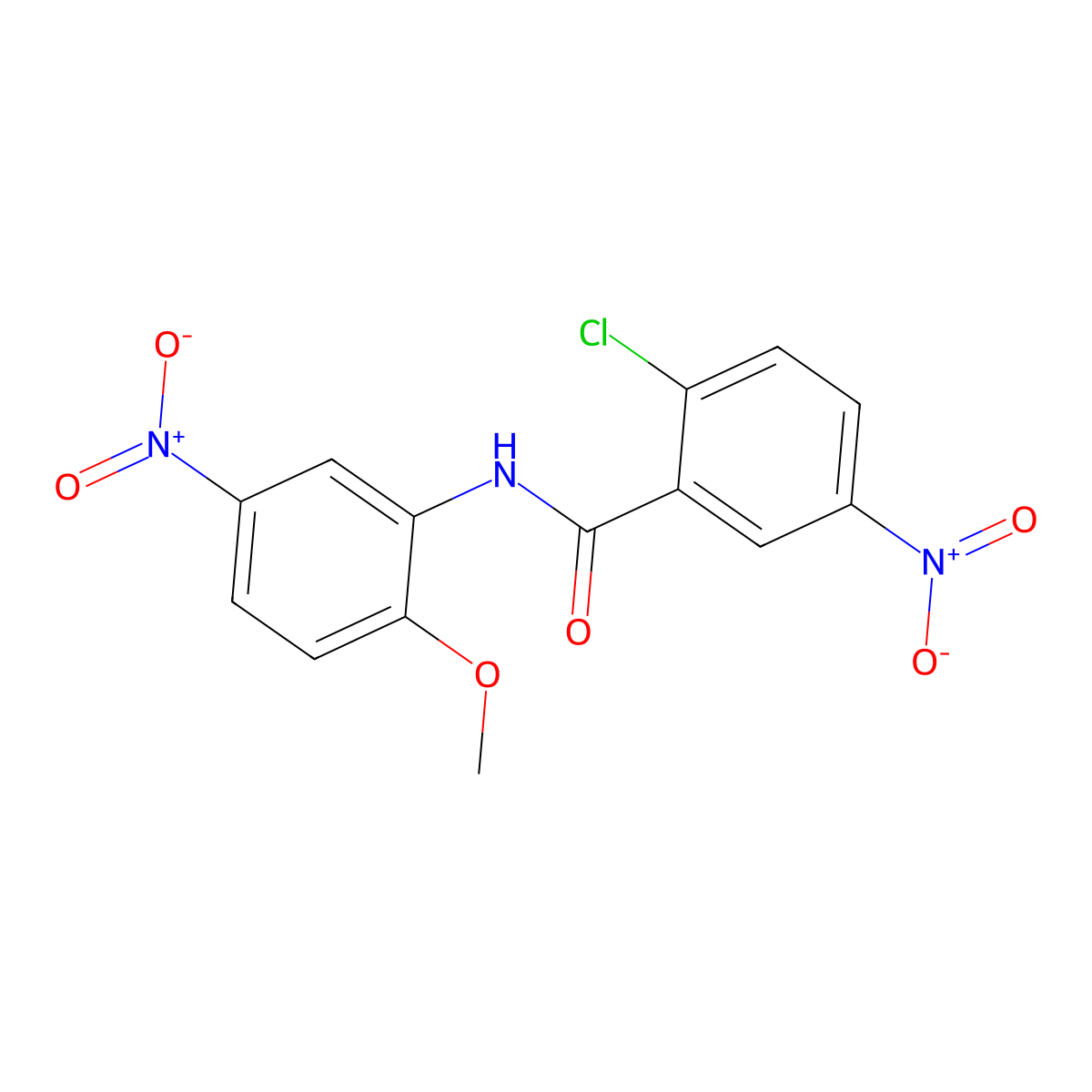 2-Chloro-N-(2-methoxy-5-nitrophenyl)-5-nitrobenzamide molecular structure, CAS 349405-97-6