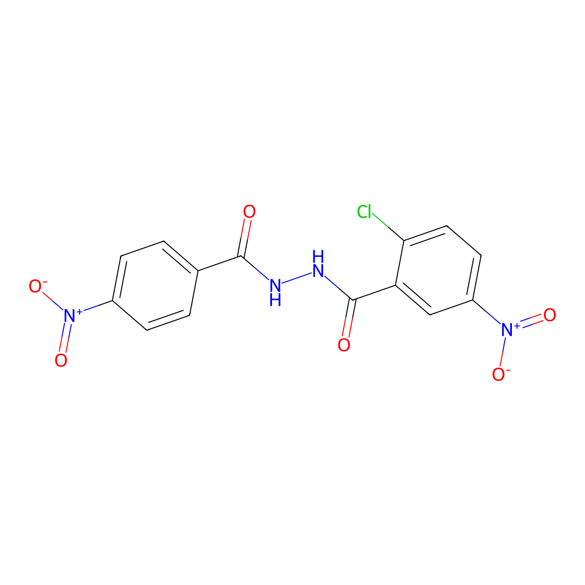 2-chloro-5-nitro-N'-(4-nitrobenzoyl)benzohydrazide molecular structure, CAS 349406-02-6