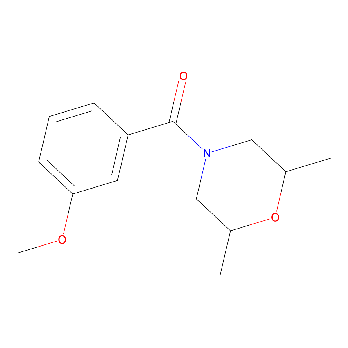 2,6-Dimethylmorpholin-4-yl 3-methoxyphenyl ketone molecular structure, CAS 349406-33-3