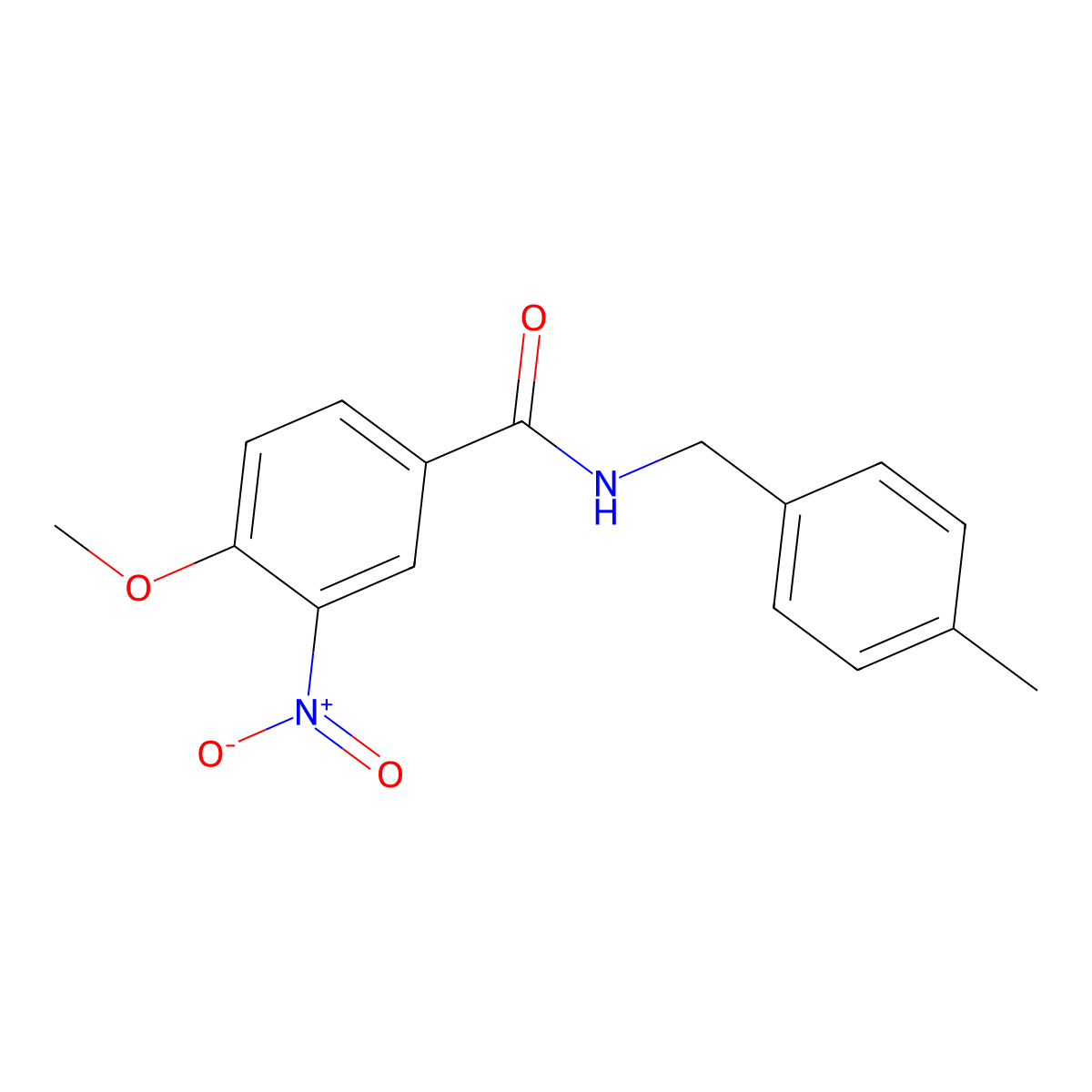 4-methoxy-N-(4-methylbenzyl)-3-nitrobenzamide molecular structure, CAS 349406-53-7